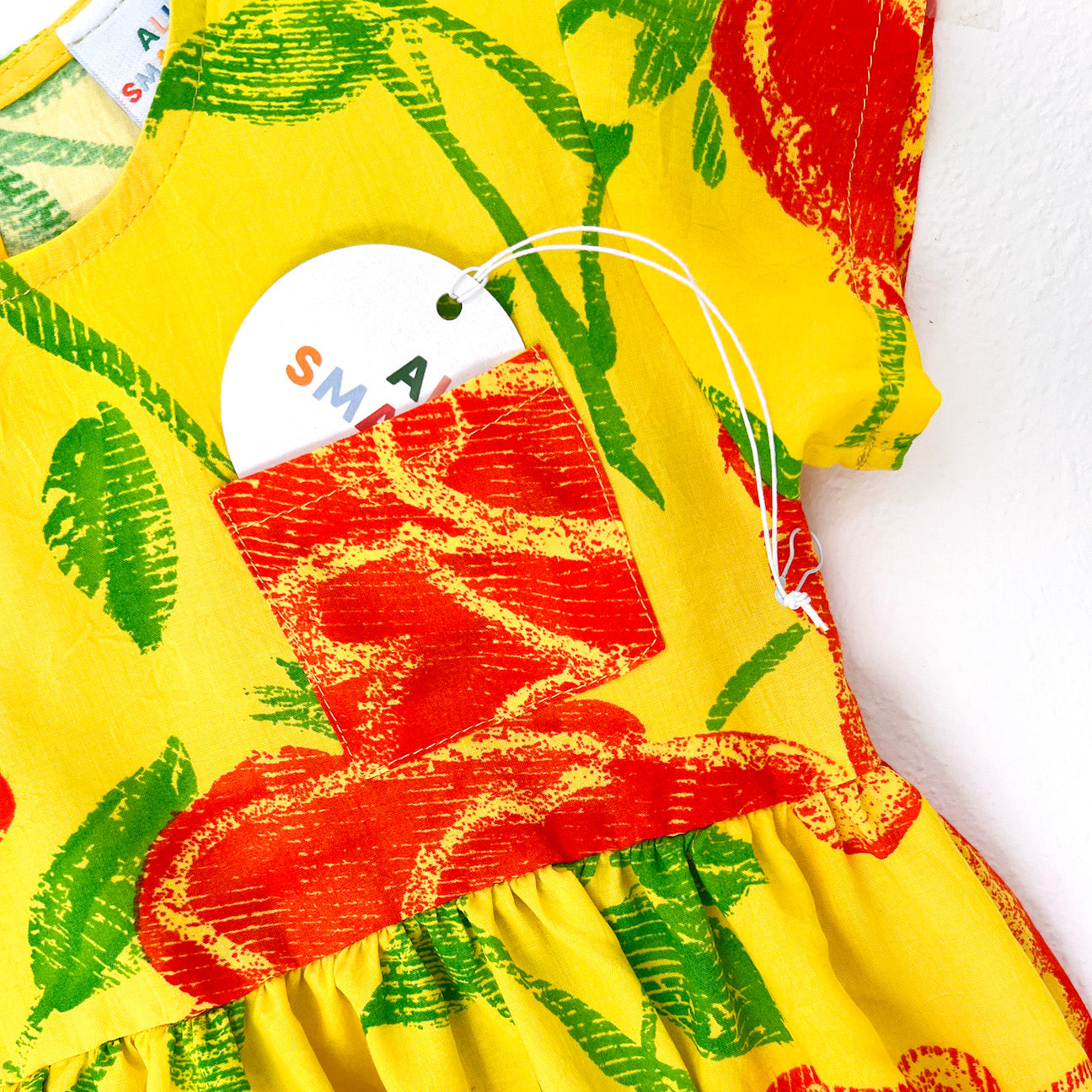 Yellow Floral Pocket Dress