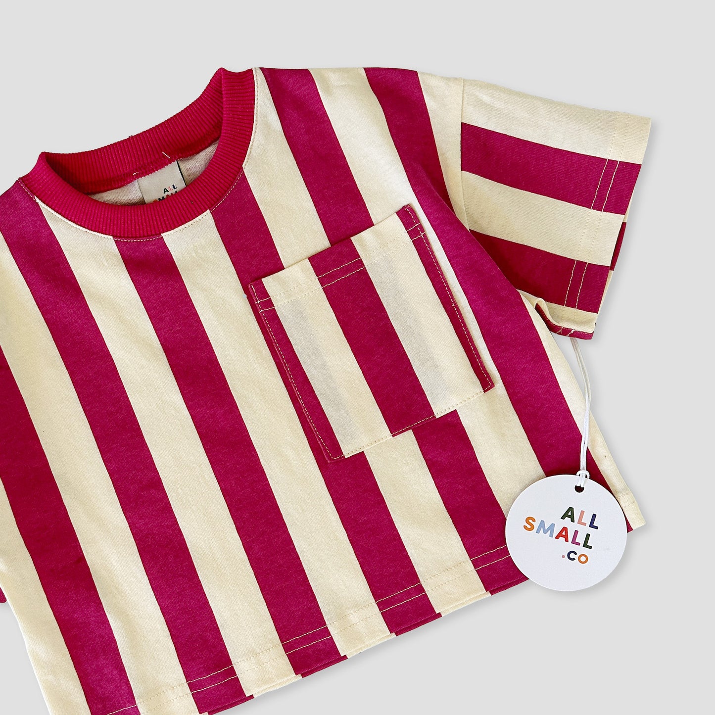 Carousel Stripe Tee - Magenta