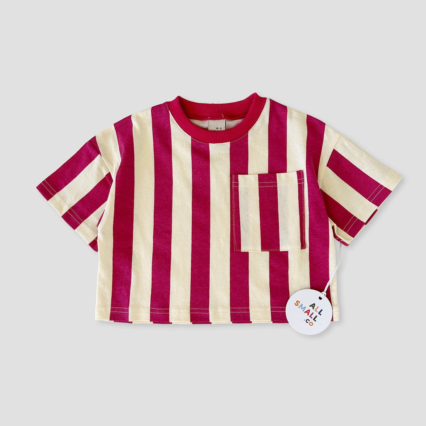 Carousel Stripe Tee - Magenta