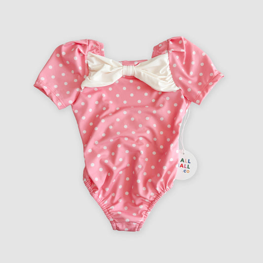 Polka Puff Sleeve Swimsuit