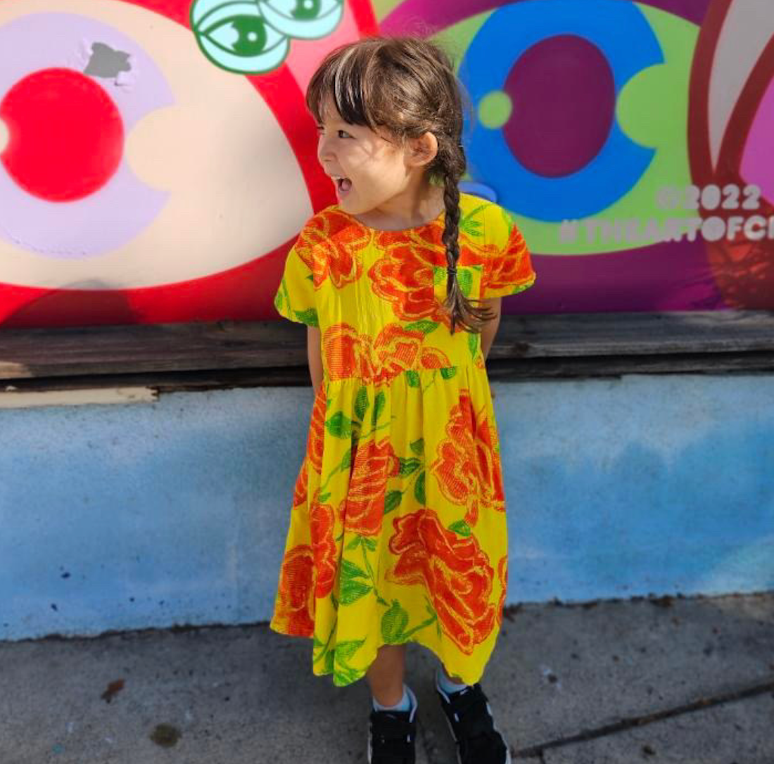 Yellow Floral Pocket Dress
