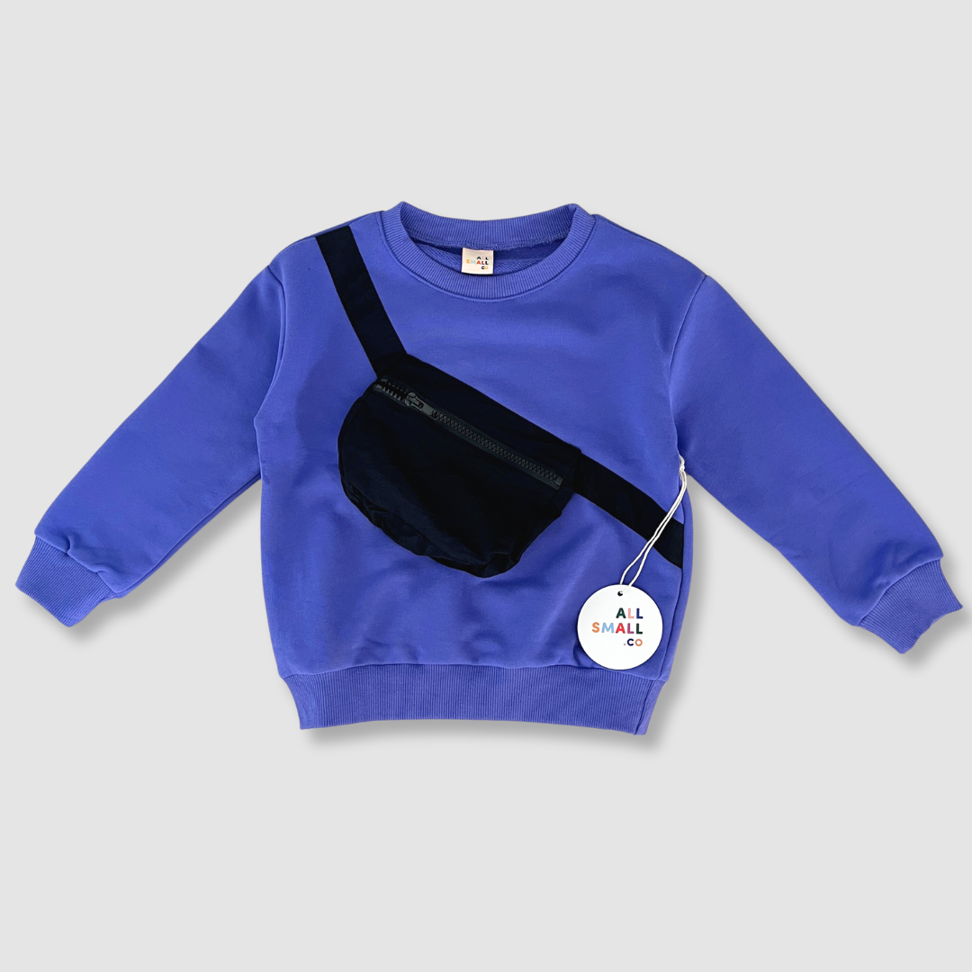 Belt Bag Crewneck Sweatshirt - Cornflower