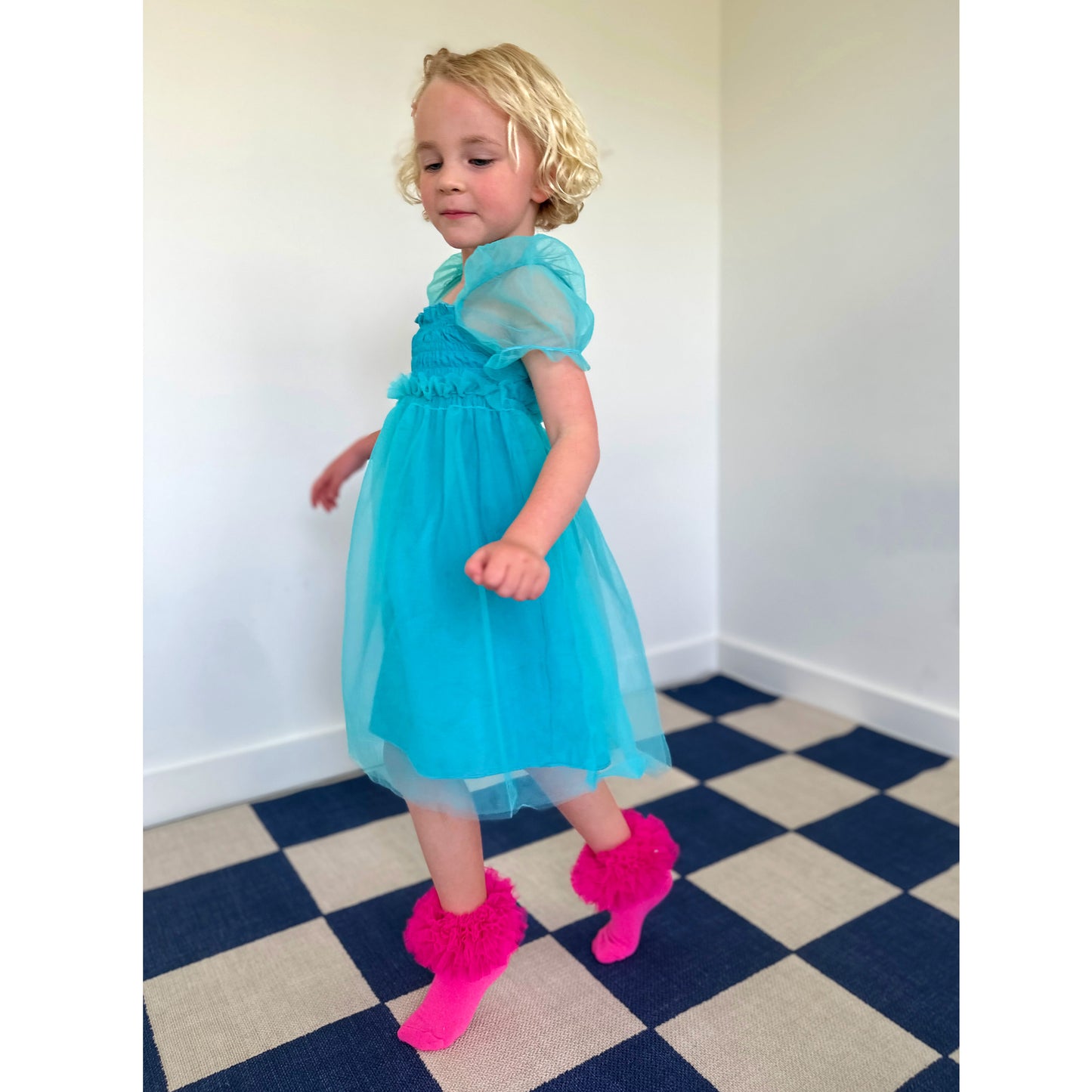Mini Princess Dress - Turquoise
