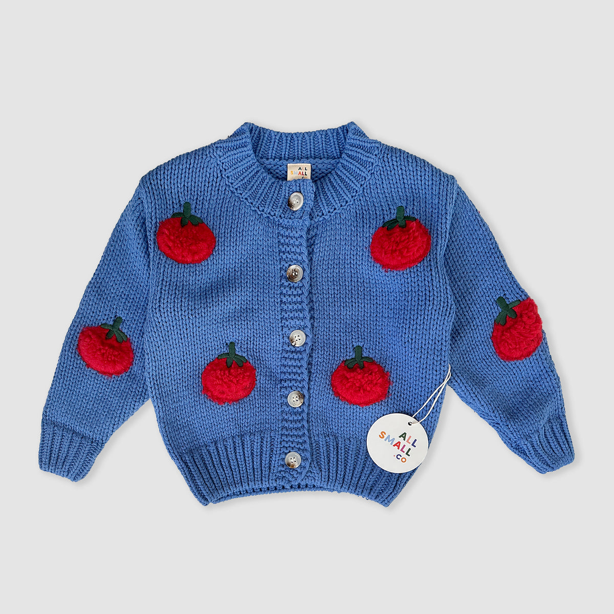 Tomato Cardigan - Cozy Kids Sweater with 3D Appliqués | All Small 