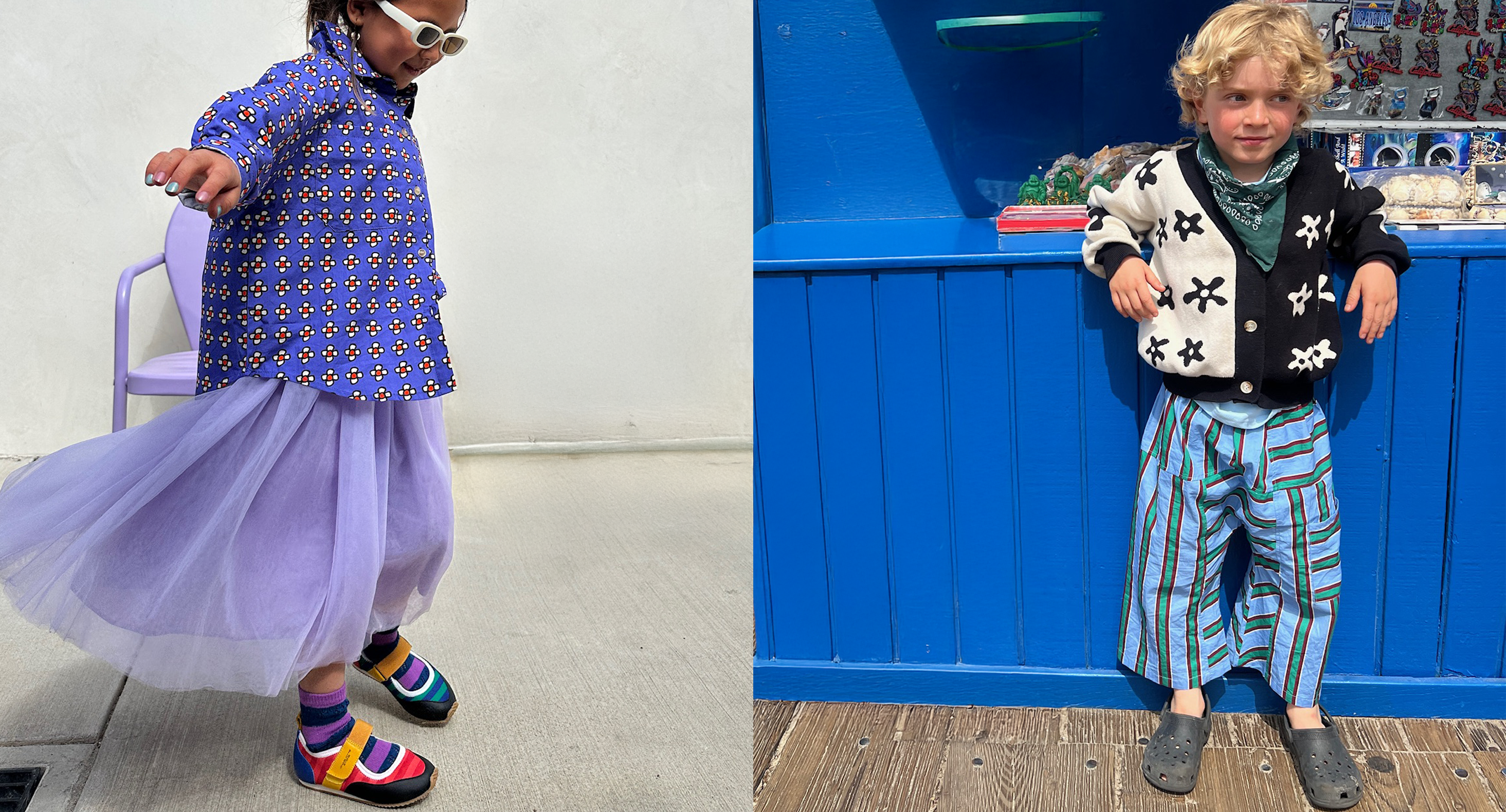 Kids wearing colorful clothes