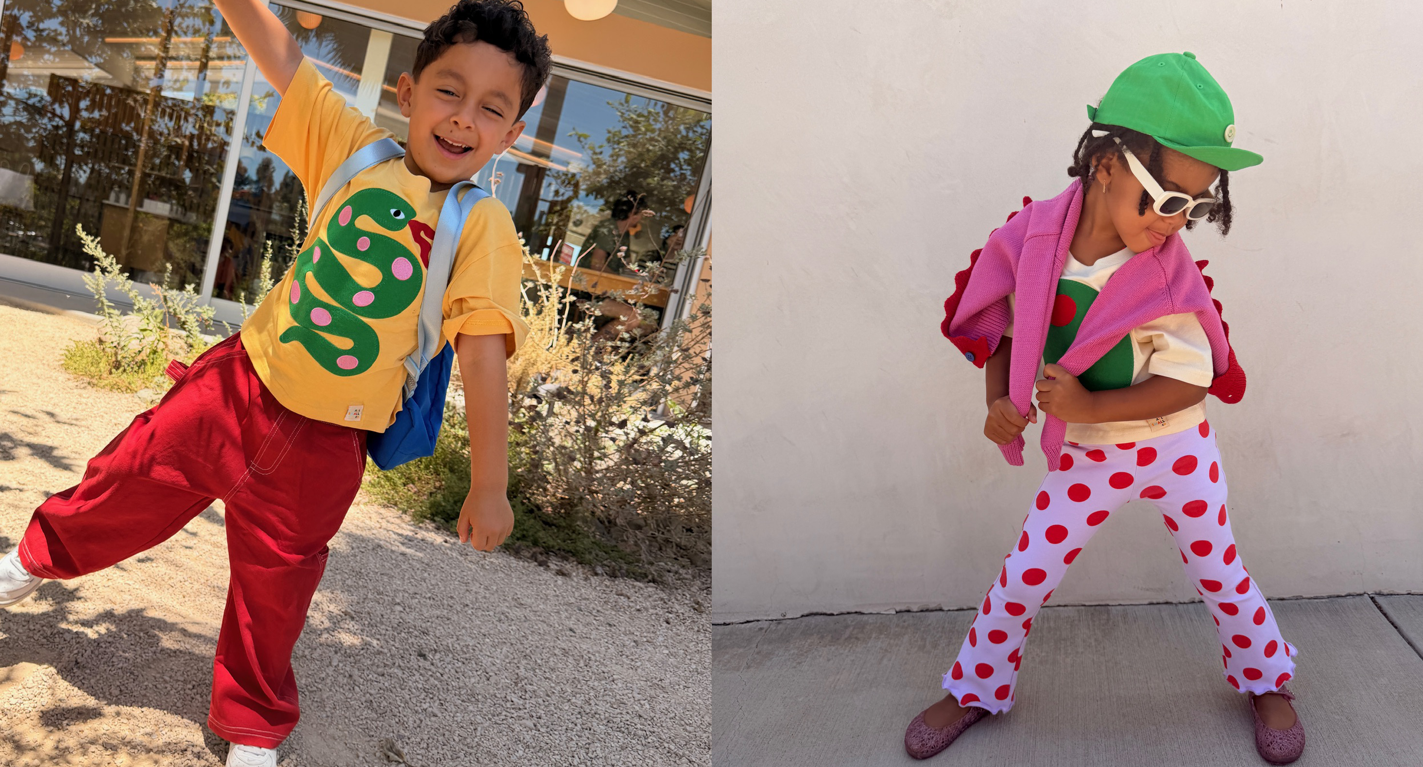 Kids wearing colorful clothes