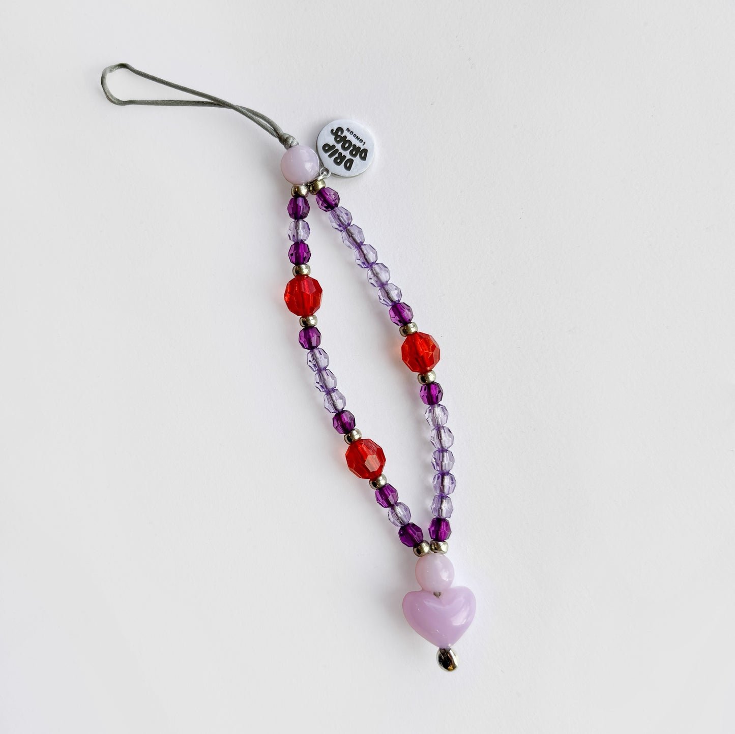 Sparkly Heart Bag Charm