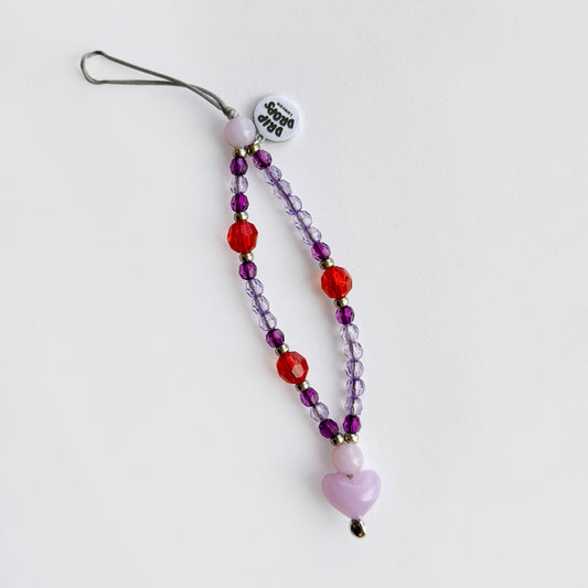 Sparkly Heart Bag Charm