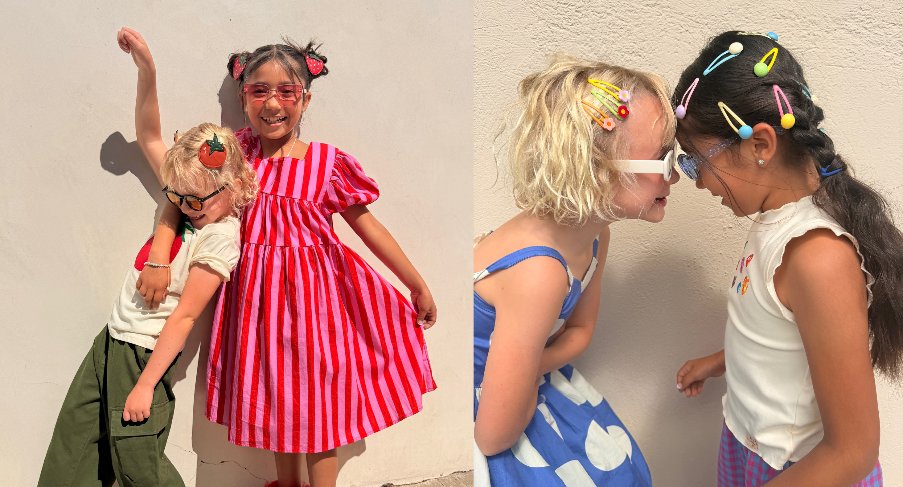 Kids wearing colorful clothes