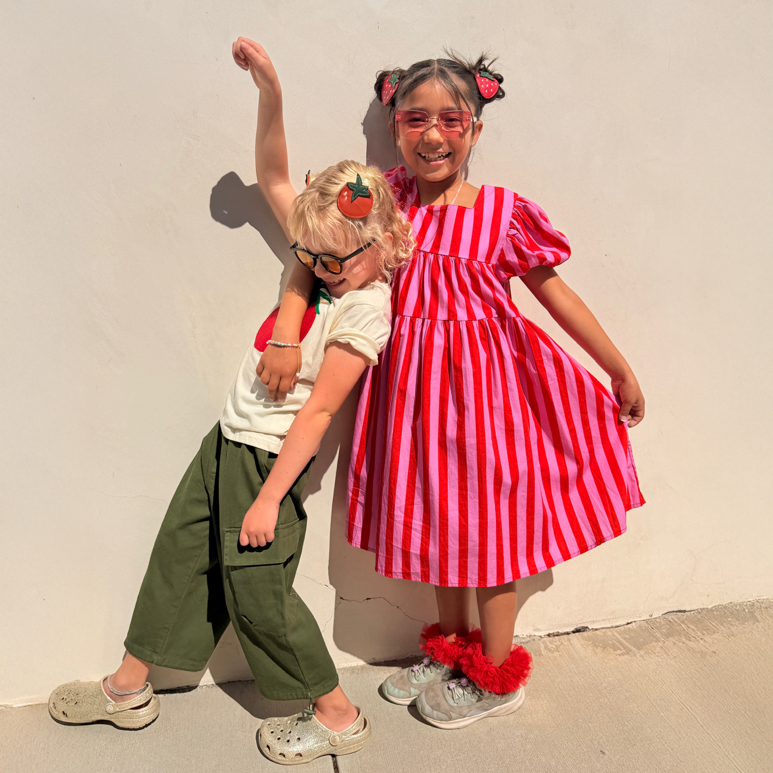 Kids wearing colorful clothes