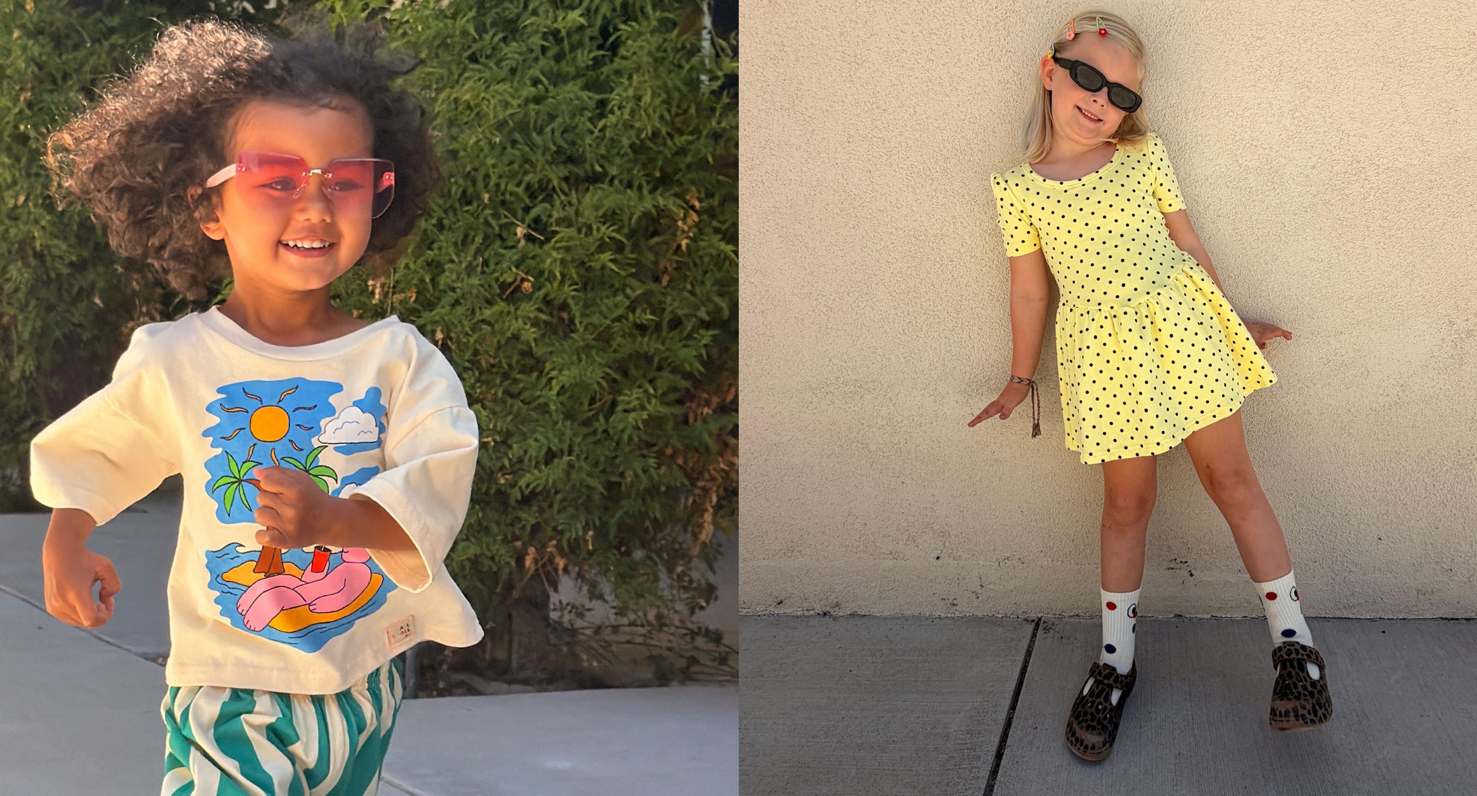 Kids wearing colorful clothes