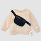 All Small Co Belt Bag Sweatshirt Fanny Pack All Gender Unisex Tan Beige Cream Pocket Zipper