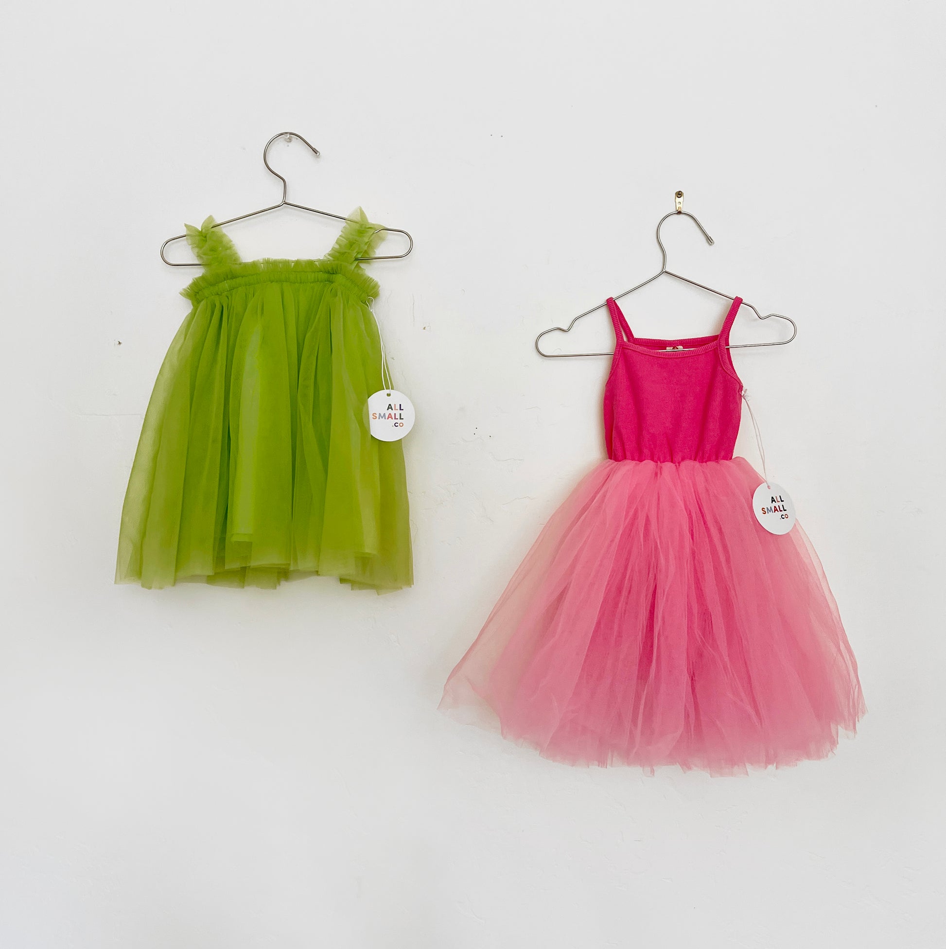 All Small Co Electric Pink Tutu Dress Bright Pink Tulle Tank Top Dress  