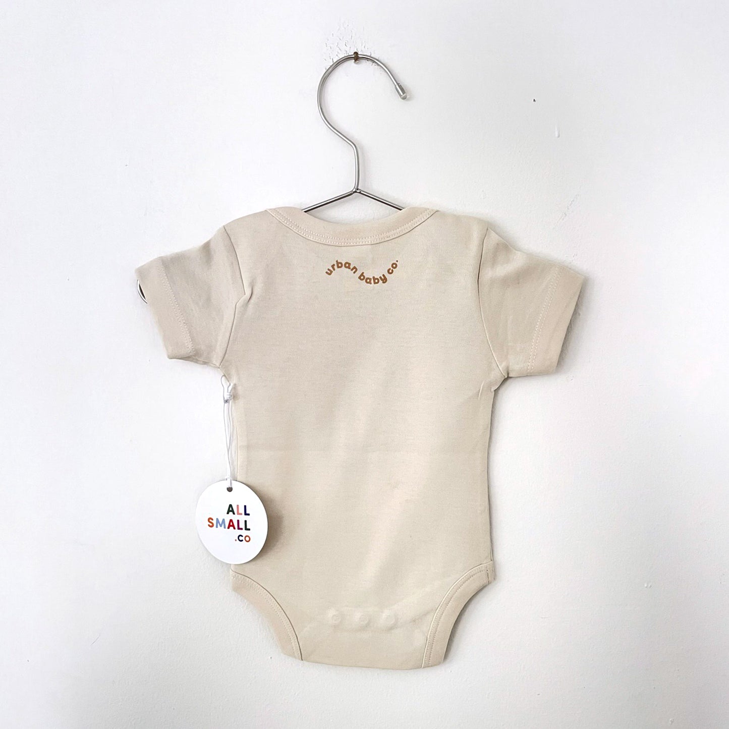 All Small Co Happy Face Onesie Smiley Face Yellow Cream Newborn Bodysuit