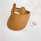 All Small Co Hip Hop Bunny Ear Visor Straw Brown Tan Easy Roll Up
